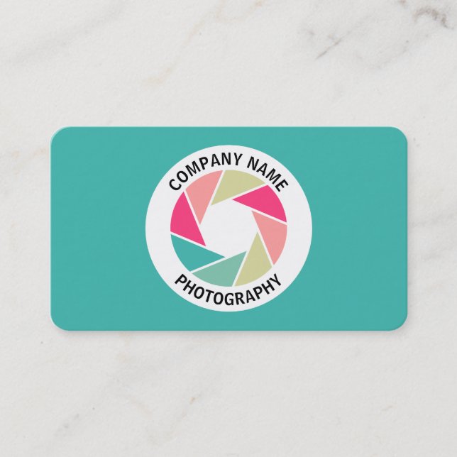 Colour Aperture Circle - Colours 01 - Green #3FB8A Business Card (Front)