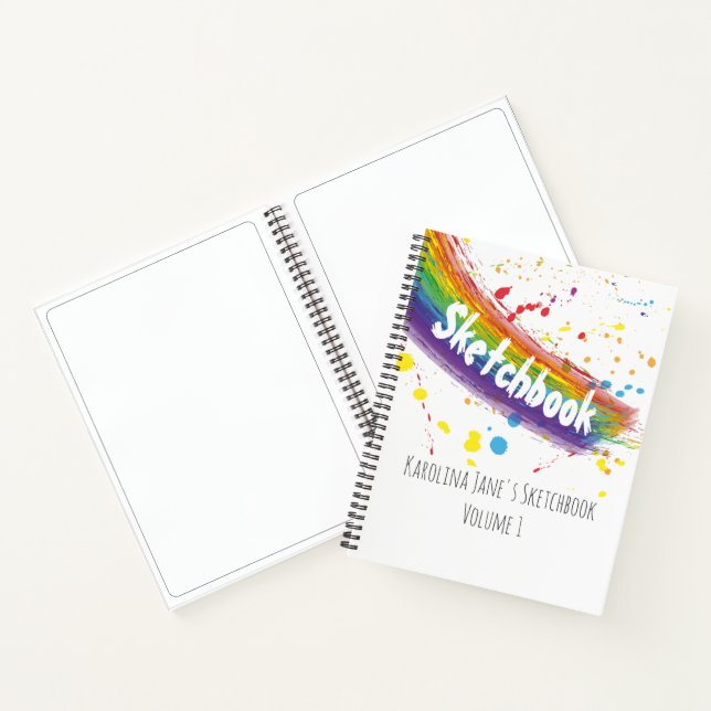 Colour Art Cute personalised kid sketchbook Notebook (Inside)