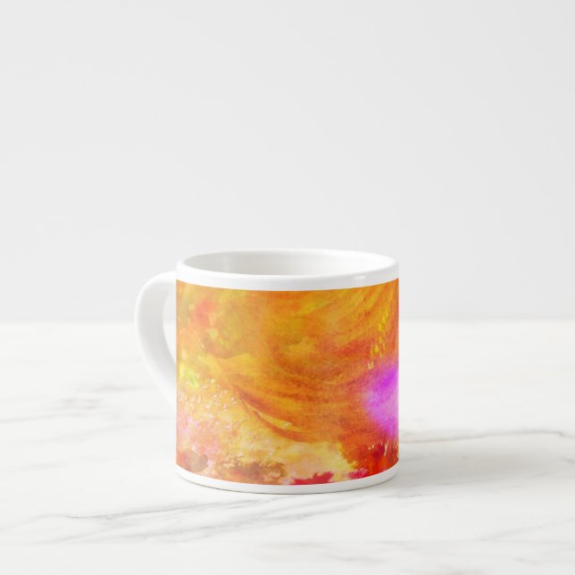 colour art seamless background yellow, orange espresso cup (Front Left)
