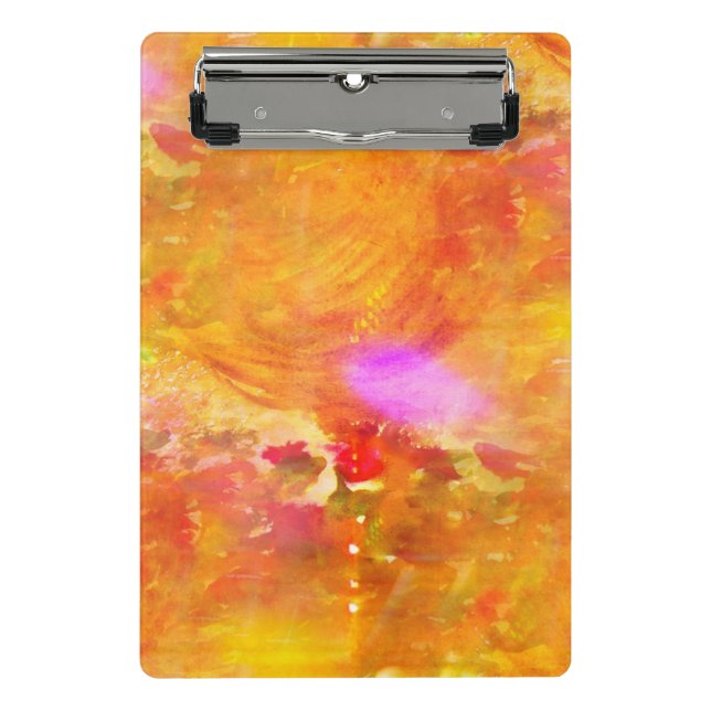 colour art seamless background yellow, orange mini clipboard (Front)