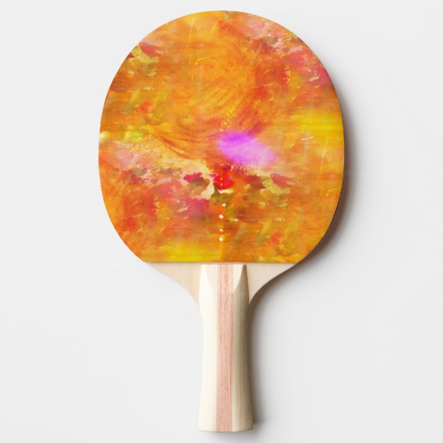 colour art seamless background yellow, orange ping pong paddle (Front)
