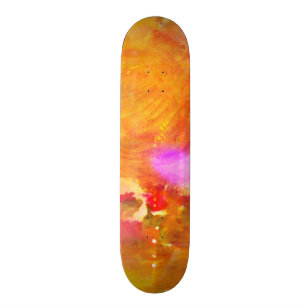 colour art seamless background yellow, orange skateboard