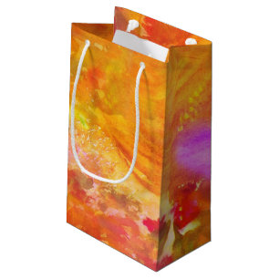 colour art seamless background yellow, orange small gift bag
