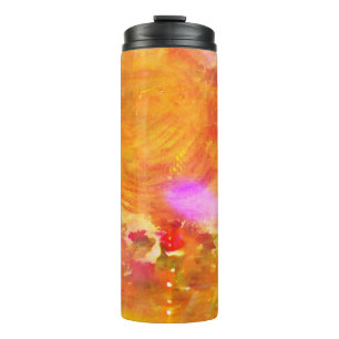 colour art seamless background yellow, orange thermal tumbler