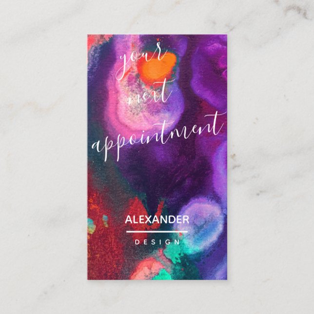 Colour Awakening | Abstract Expression Design Appointment Card (Front)