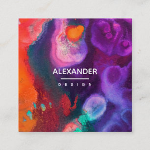 Colour Awakening Abstract Expression Design Square Business Card