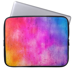 Colour background. Grunge red blue and yellow pain Laptop Sleeve