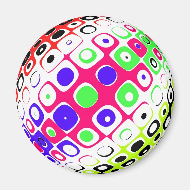colour ball Sphere with colour dots Magnet (Front)