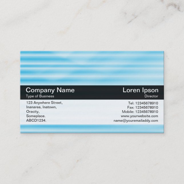 Colour Band - Black - Blue Texture Business Card (Front)