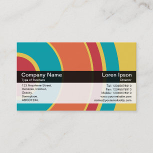 Colour Band - Black - Colourful Circles 05 Business Card