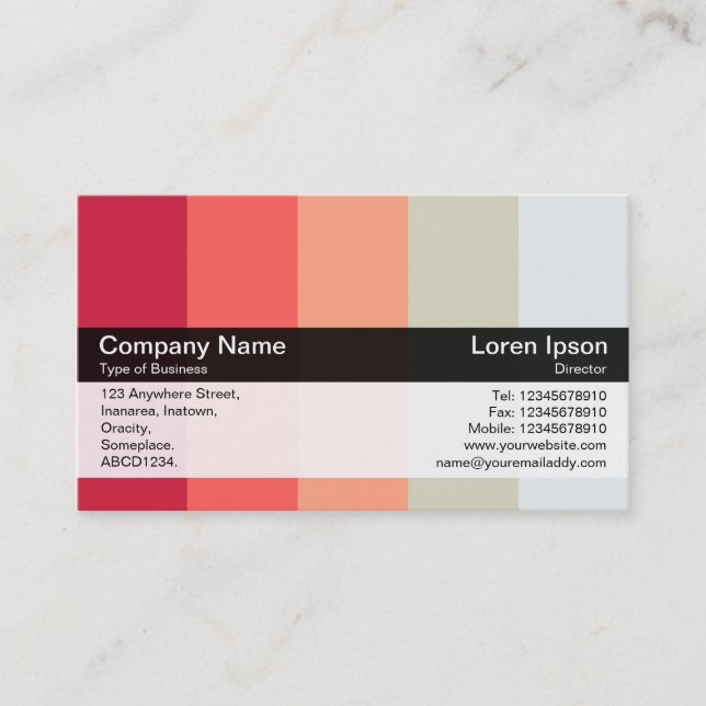 Colour Band - Black - Colours Business Card (Front)