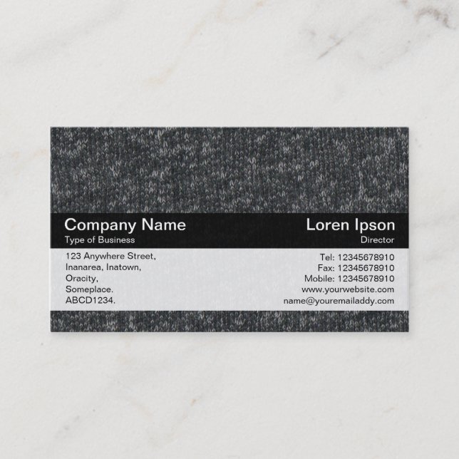 Colour Band - Black - Fine Wool 02 Business Card (Front)