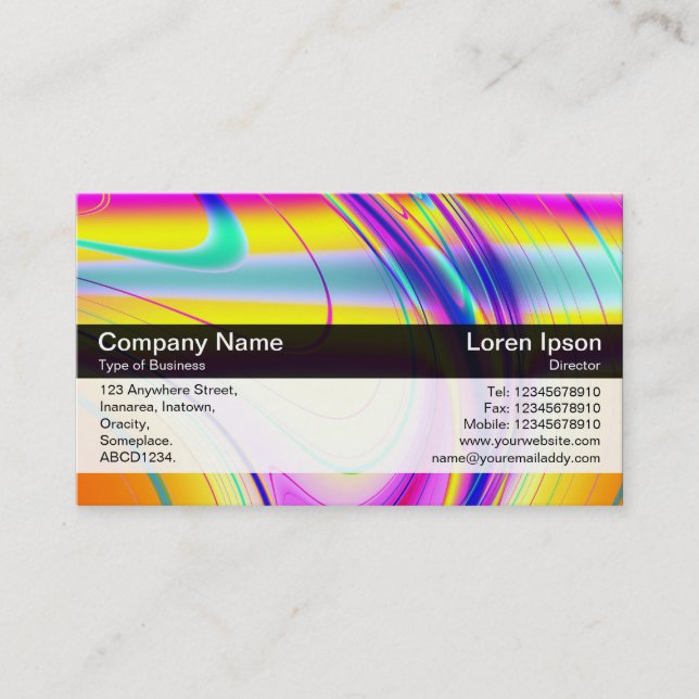 Colour Band - Black - Fractal Abstract Business Card (Front)