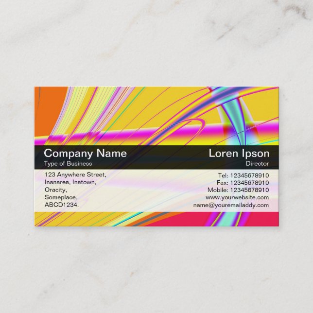 Colour Band - Black - Fractal Abstract Business Card (Front)