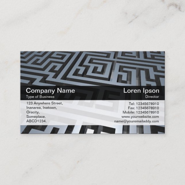 Colour Band - Black - Maze Business Card (Front)