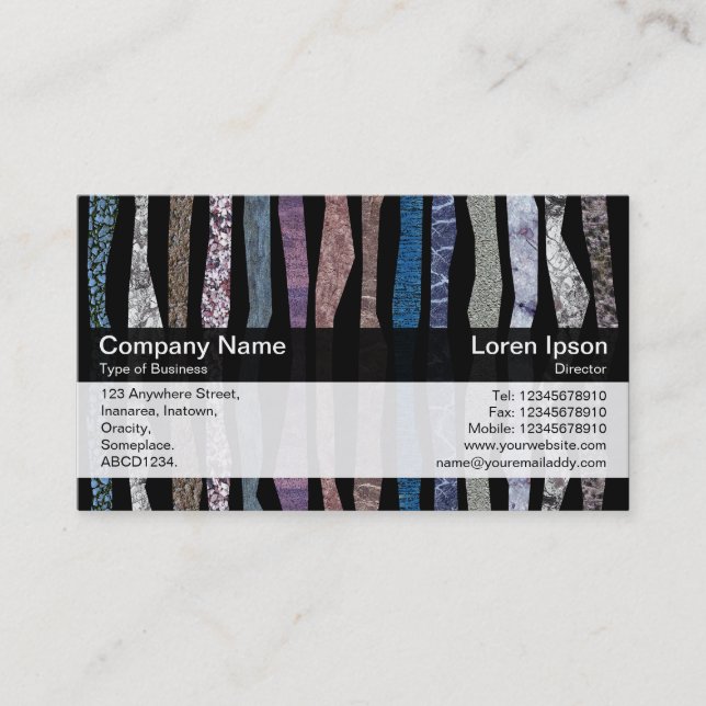Colour Band - Black - Mineral Stripes Business Card (Front)