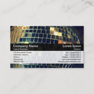 Colour Band - Black - Mirror Ball Business Card