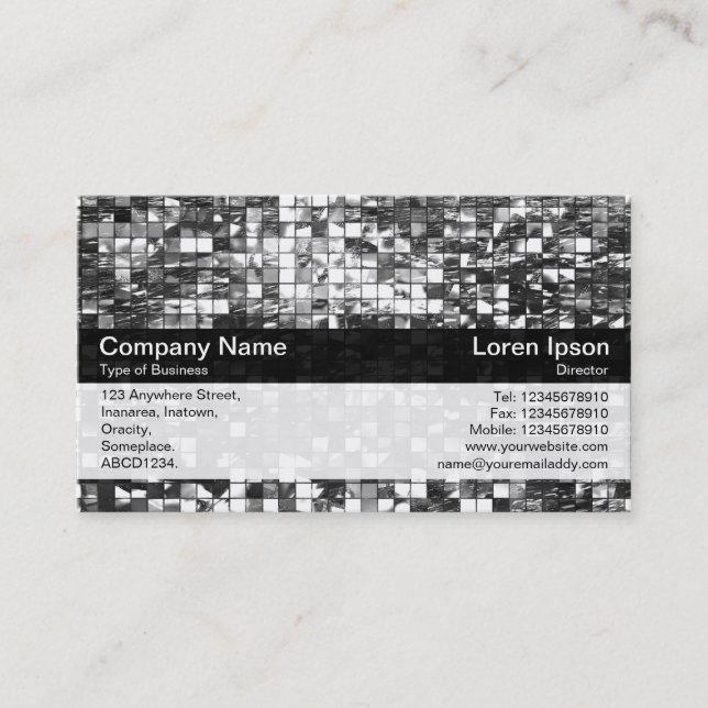Colour Band - Black - Mirror Mosaic Business Card (Front)