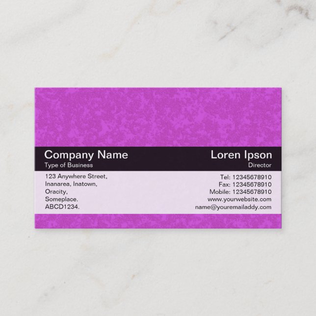 Colour Band - Black - Purple Stone Business Card (Front)