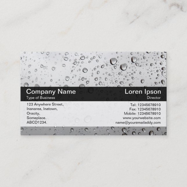 Colour Band - Black - Rain on My Window Business Card (Front)