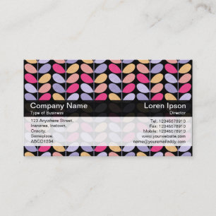 Colour Band - Black - Retro Leaves Business Card