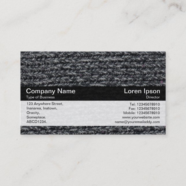 Colour Band - Black - Woolly Jumper 03 Business Card (Front)