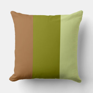 Colour Bands Three Shades Brown Pistachio Green Cushion