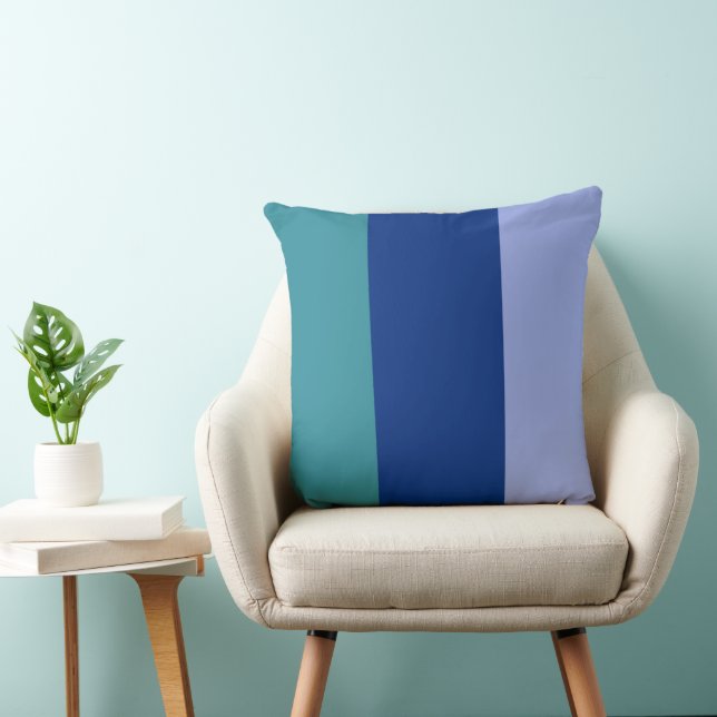 Colour Bands Three Shades Of Blue Cushion (Chair)