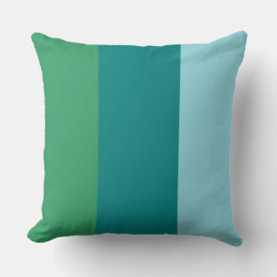 Colour Bands Three Shades Of Teal Blue Cushion