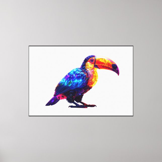 Colour Beautiful Toucan Canvas Print (Front)