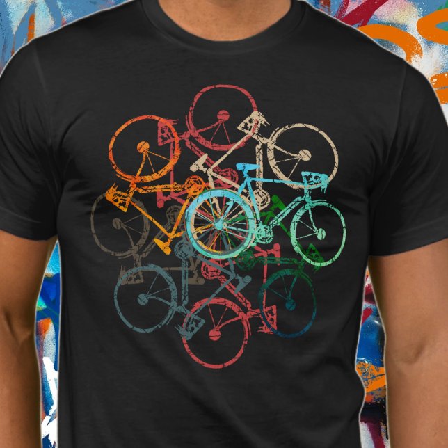 Colour Bicycles . Cycling / Biking Black T-Shirt (Creator Uploaded)