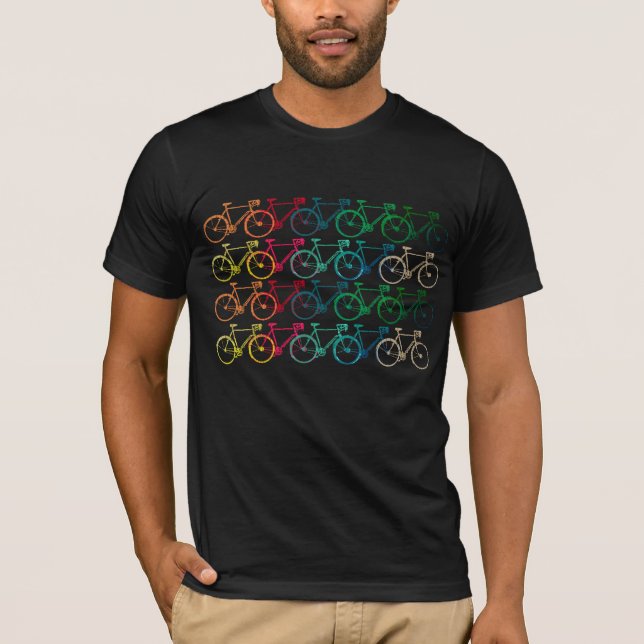 colour Bikes in line T-Shirt (Front)
