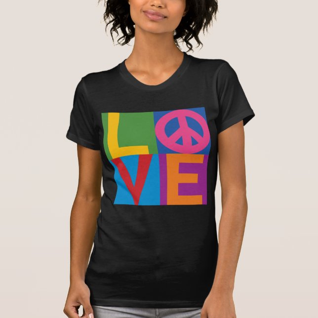 Colour Black LOVE T-Shirt (Front)