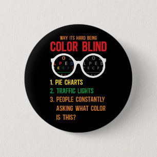 Colour Blind Blindness Test Eye Glasses 6 Cm Round Badge