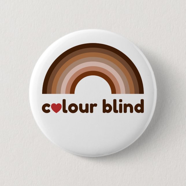 Colour blind love rainbow 6 cm round badge (Front)