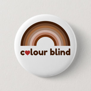 Colour blind love rainbow 6 cm round badge