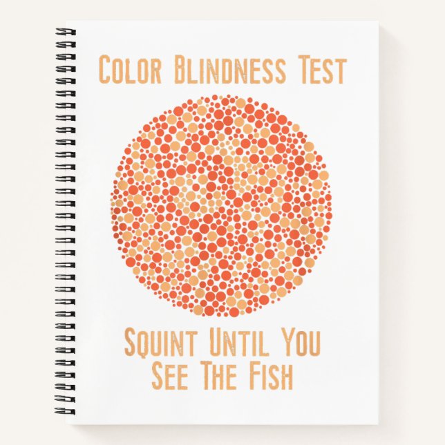 Colour Blind T Shirt - Funny Colour Blindness Test Notebook (Front)