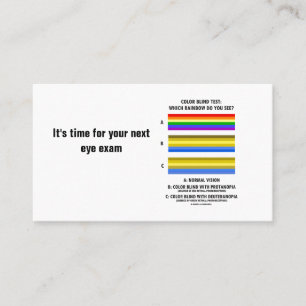 Colour Blind Test: Which Rainbow Do You See? Appointment Card