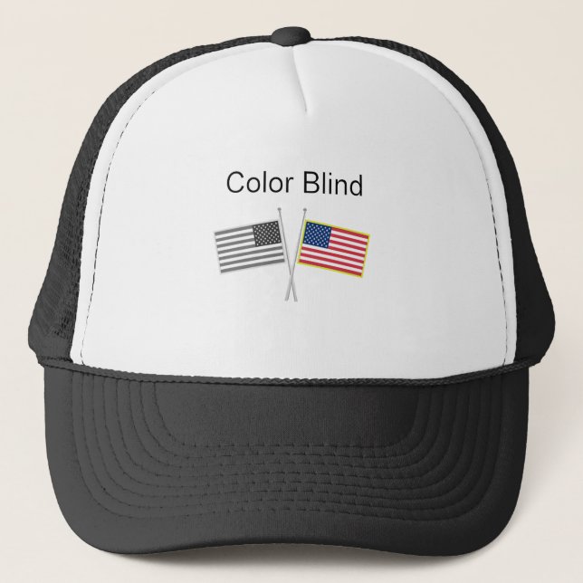 Colour Blind Two Flags Trucker Hat (Front)