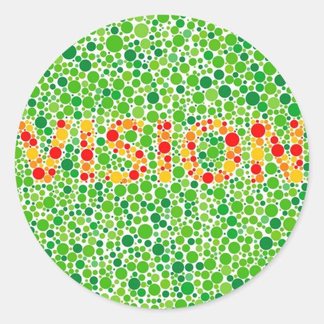 Colour Blindness Vision Classic Round Sticker (Front)