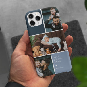 Colour Block 3 Photo Collage Best Dad Ever iPhone 15 Pro Max Case
