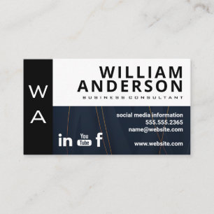 Colour Block Abstract Design   Social Media Icons Business Card