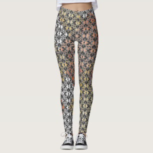 Colour Block and Flowers Leggings