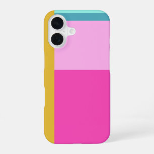 Colour Block Art Geometric Shapes Bright Turquoise iPhone 16 Case