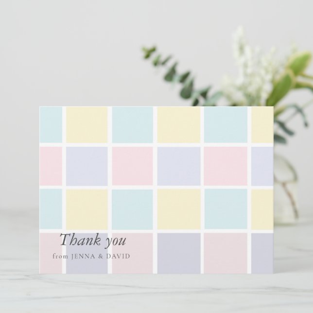 Colour Block Baby Shower Thank You Card (Standing Front)