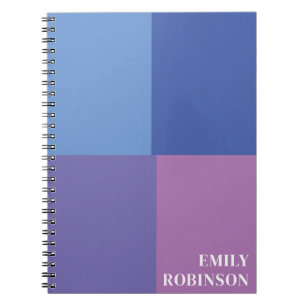 Colour Block Blue Purple Custom Notebook