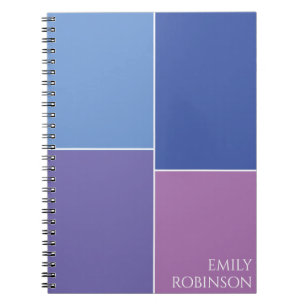 Colour Block Blue Purple Custom Notebook