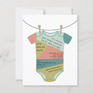 Colour Block Bodysuit Virtual Baby Shower By Mail Invitation