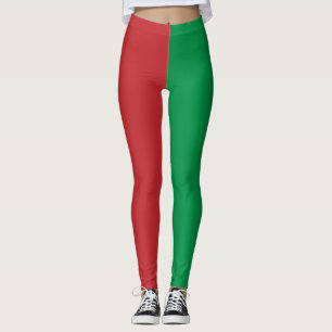 Colour Block Christmas Elf Holiday Leggings