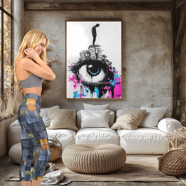 Colour Block Denim Patchwork – Urban Handcrafted Capri Leggings (Creator Uploaded)